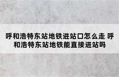 呼和浩特东站地铁进站口怎么走 呼和浩特东站地铁能直接进站吗